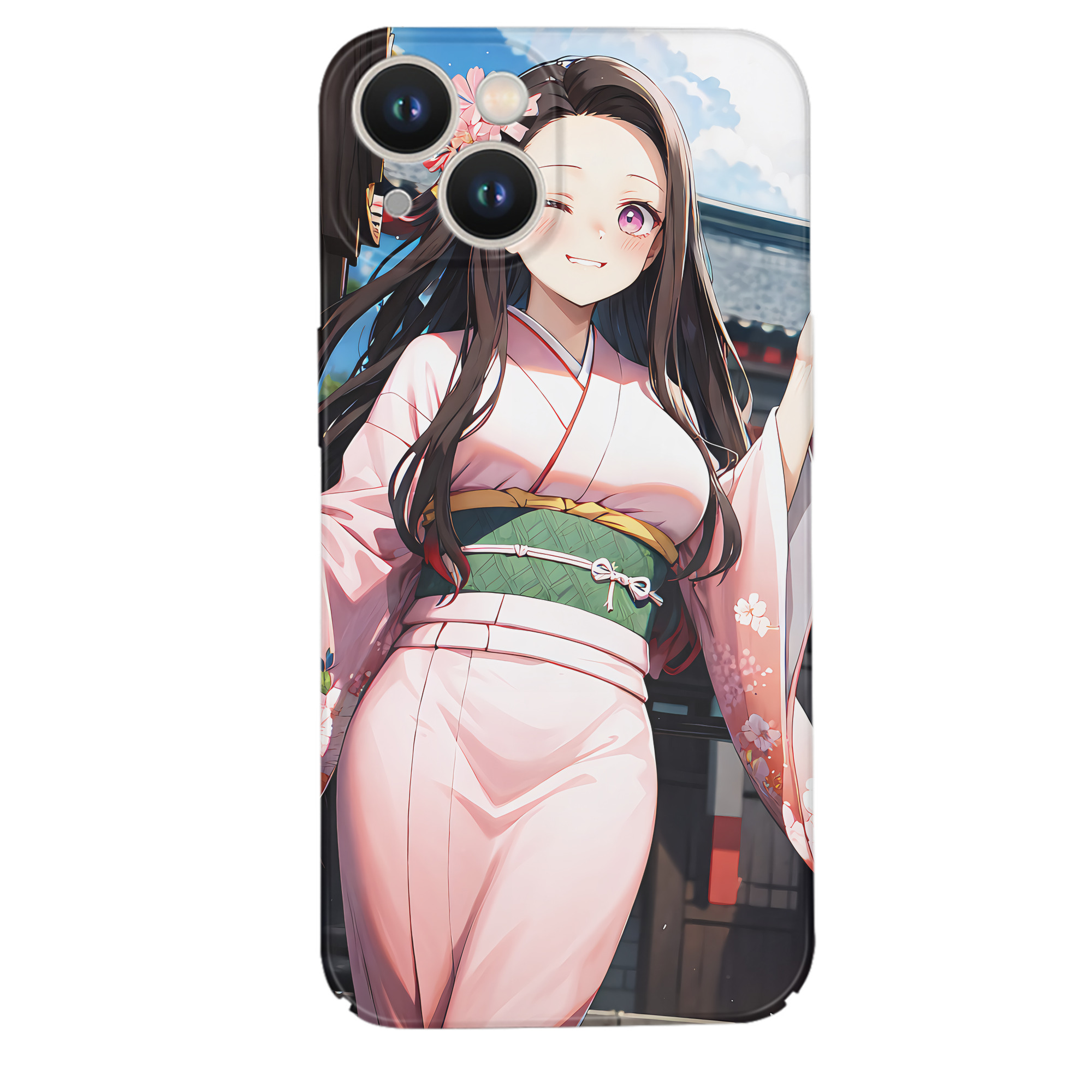 （画像用） 鬼滅の刃（きめつのやいば）竈門 禰󠄀豆子／かまど ねずこ Kamado Nezuko 【iPhone 14シリーズ対応】ハードケース